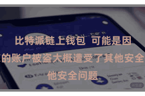 比特派链上钱包  可能是因为您的账户被盗大概遭受了其他安全问题